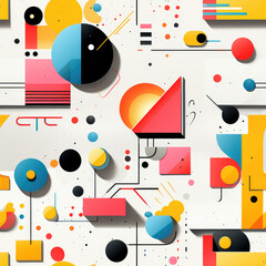 Obraz premium Memphis repeat pattern, abstract minimal