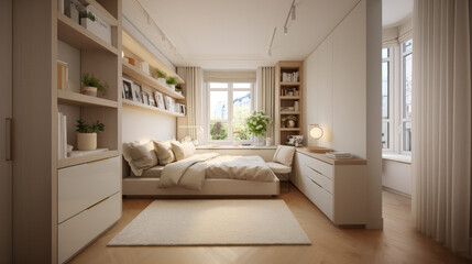 Fototapeta na wymiar Luxurious bedroom, classy, fully furnished, pleasant to relax