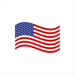 American flag, Patriotic symbol of the USA, Vector illustration of isolates.