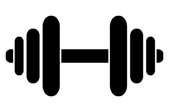 simple silhouette vector dumbbell, dumbel, dumbbel, isolated on white