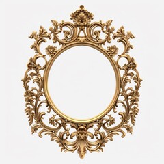 Beautiful gold elegant border wreath circle frame pictures AI Generated art