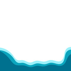 Corner frame water design elements isolate. Waves frame vector.
