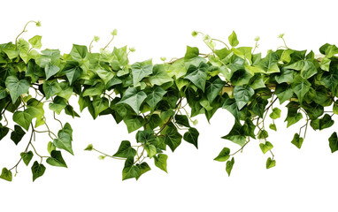 Ivy Greenery Trail Realistic Ivy Leaves on Transparent Background. Generative AI