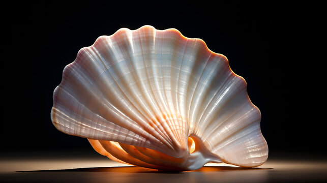 beauty seashell on a black background