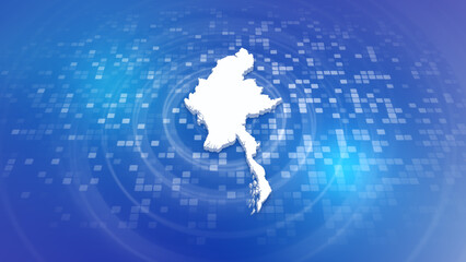Myanmar 3D Map on Minimal Corporate Background
Multi Purpose Background with Ripples and Boxes with 3D Country Map
Useful for Politics, Elections, Travel, News and Sports Events
