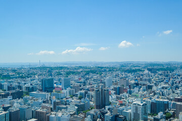 Naklejka na ściany i meble 神奈川県横浜市みなとみらいの都市風景