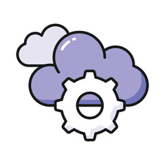 Trendy vector design of cloud network management in editable style