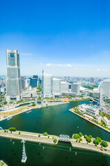 神奈川県横浜市みなとみらいの都市風景