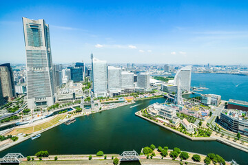 神奈川県横浜市みなとみらいの都市風景