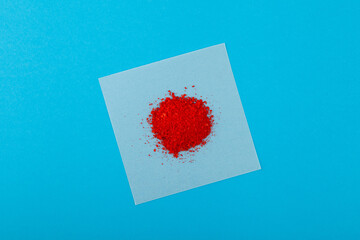 Sample of Food coloring Sunset yellow FCF (also known as orange yellow S, or C.I. 15985)  petroleum-derived orange azo dye. Food additive E110 granules
