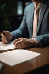 Official Business Contract Signing: Business Person at Contract Signing Ceremony - AI generated