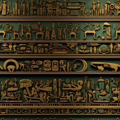 Ancient culture fantasy cartoon repeat pattern