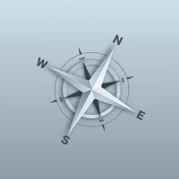 Compass 3d blue symbol background