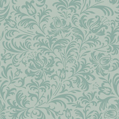 Traditional Floral Damask Wallpaper Repeat Pattern