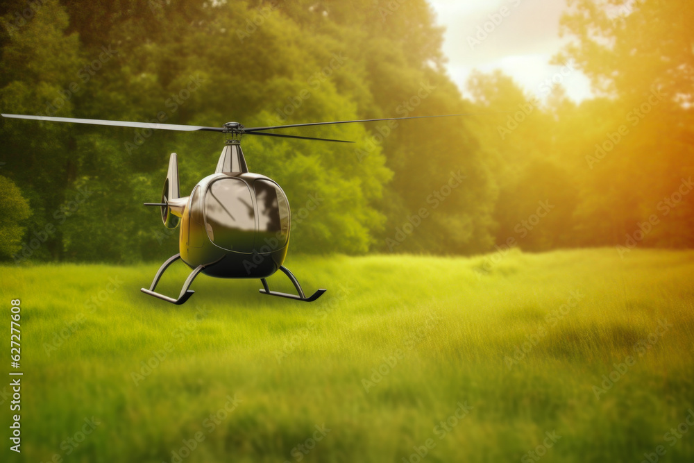 Poster helicopter in action - generative ai
