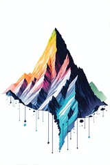 Mountains peak. AI generated illustration