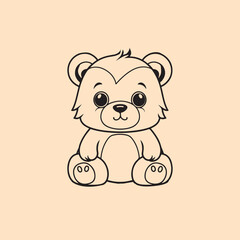 Teddy Bear Illustration Logo