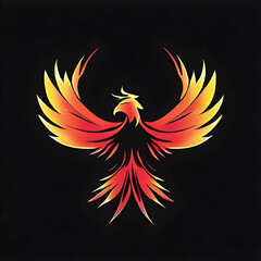 Fototapeta premium Phoenix vector logo illustration generative AI