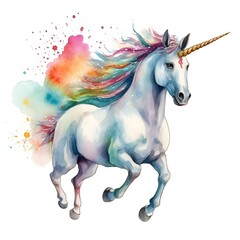 Obraz na płótnie Canvas a watercolor of a unicorn