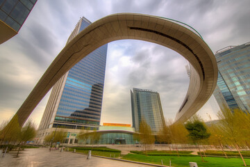 Fototapeta premium Bio Architecture Skyscraper - Generative AI