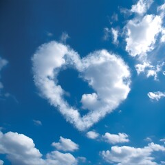 Naklejka na ściany i meble a heart shaped cloud in the sky