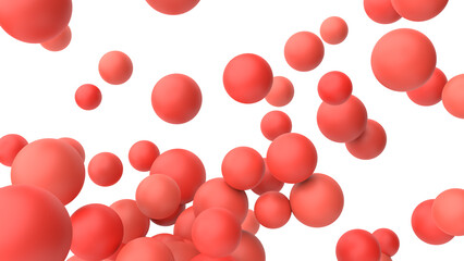 Red spheres, 3d render