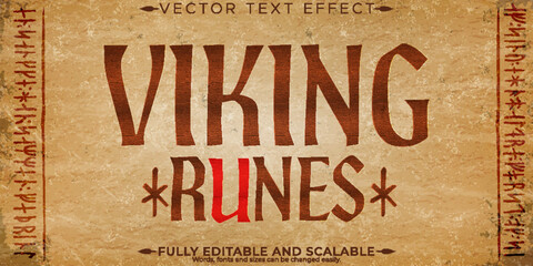 Viking text effect, editable rune alphabet text style