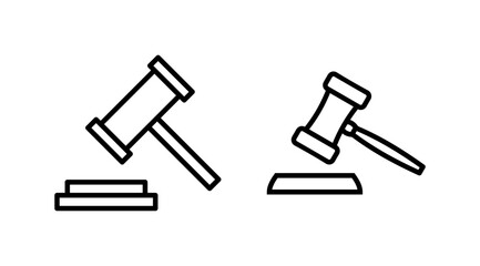 Gavel icon vector. judge gavel icon. auction hammer