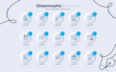 Set of Cursor, Cloud upload and Annual tax line icons for web app. Buying house, Map, Wallet icons. Certificate, Web3, Winner podium signs. Baggage belt, Phone timing, Carousels. Tea. Vector