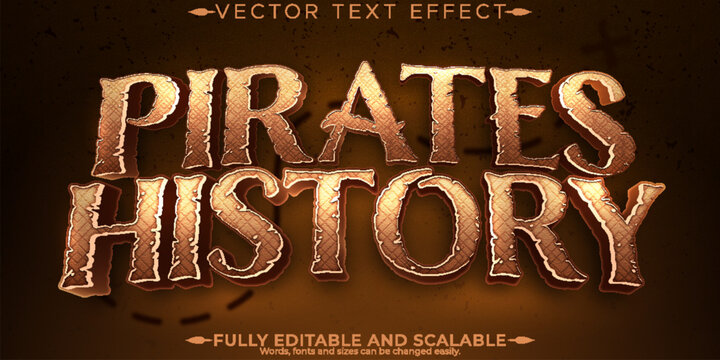 Pirates text effect, editable ship and adventure text style.