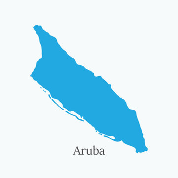 Aruba Map - World map Vector, illustration. Caribbean island nation map.