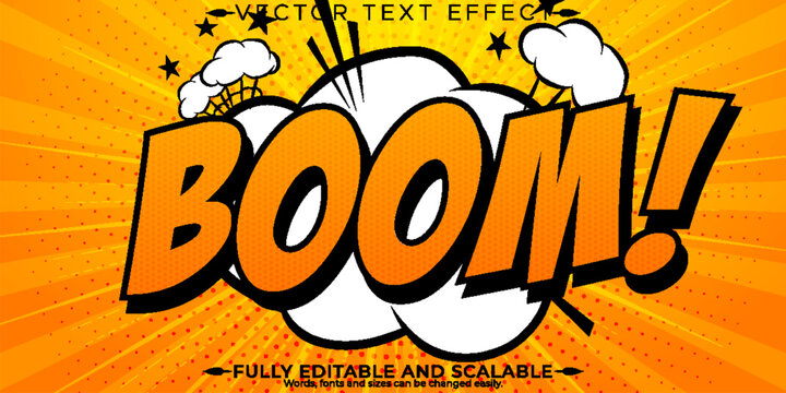 Comic book text effect, editable cartoon and pop art text style