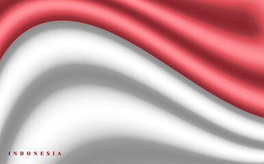 reaslitic 3d wave Indonesia flag vector design