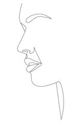 Portrait along the lines. Drawing in the style of one line.