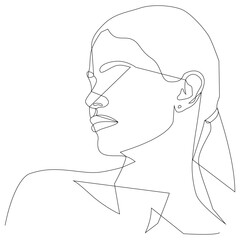 Portrait along the lines. Abstract female portrait.