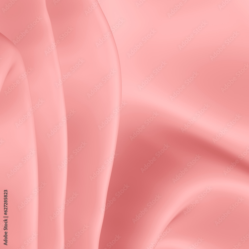 Poster abstract pink background with smooth waves and curvy lines in 3d rendering