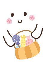 Cute Cartoon Pumpkin Ghost for Halloween