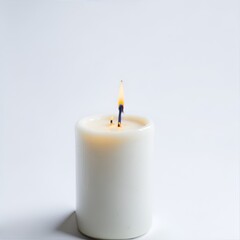 white candle on black background