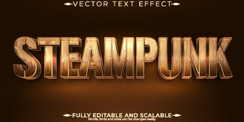 Steampunk text effect  editable history and old text style © QuillArtistry