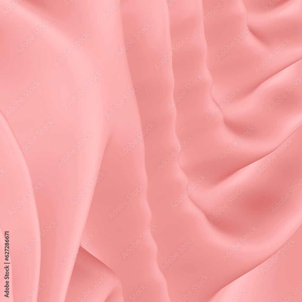 Poster abstract pink background with smooth waves and curvy lines in 3d rendering