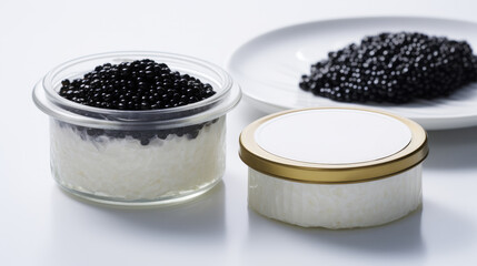 Fototapeta na wymiar Black caviar. Sandwich with black caviar. Sandwiches with caviar. Caviar and bread