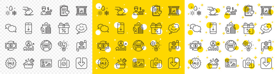 Outline Smile, Seo idea and Messenger line icons pack for web with Voting ballot, Bio shopping, Money change line icon. Career ladder, Business growth, Seo statistics pictogram icon. Vector