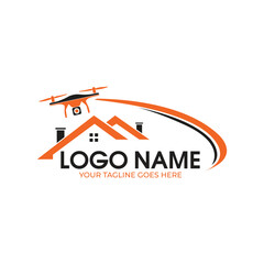 house and drone logo design