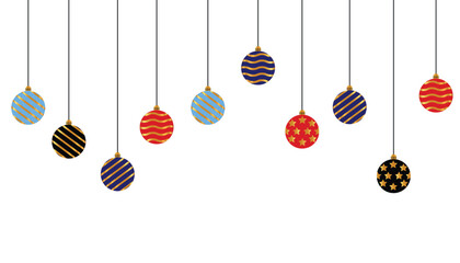 christmas balls hanging on rope vector eps 10
