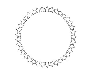 Start decoration frame in vector. Stars abstract round border.