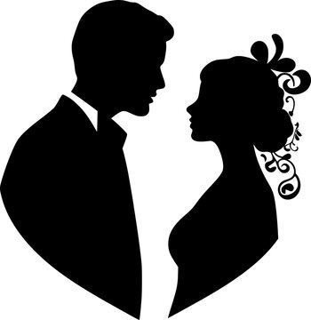 wedding couple silhouette