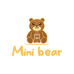 Teddy bear illustration logo design