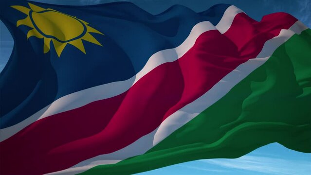 Waving flag loop. National flag of Namibia