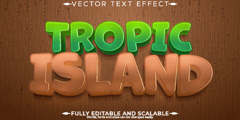 Tropic text effect; editable summer and island text style