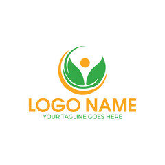 eco leaf abstract logo design